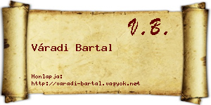 Váradi Bartal névjegykártya